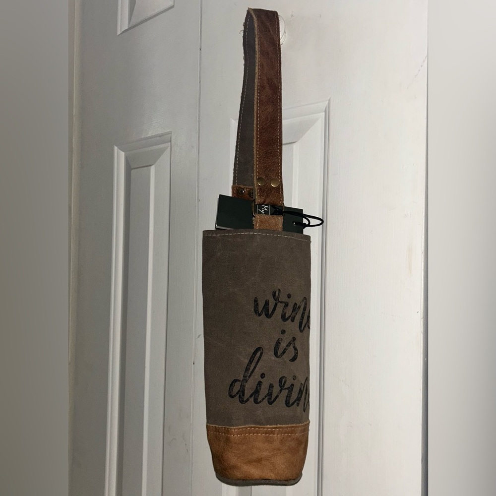 SOLD NWT canvas wine tote